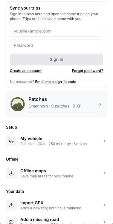 Patches in the menu