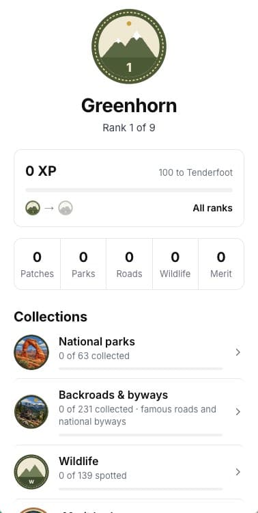 Greenhorn rank, XP and counts