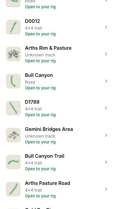 Roads & trails in view, open to your rig