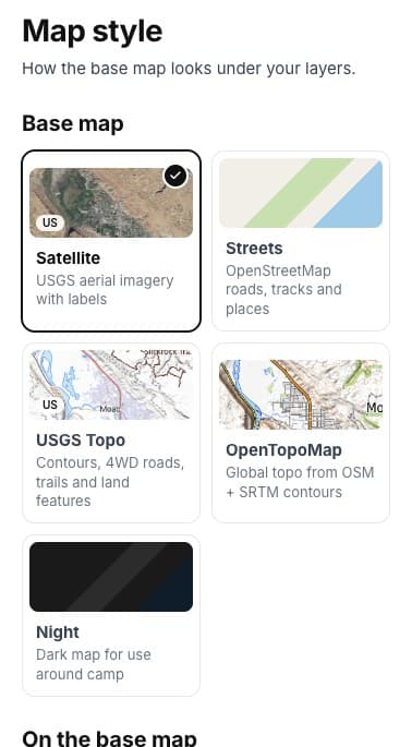Map style: base maps