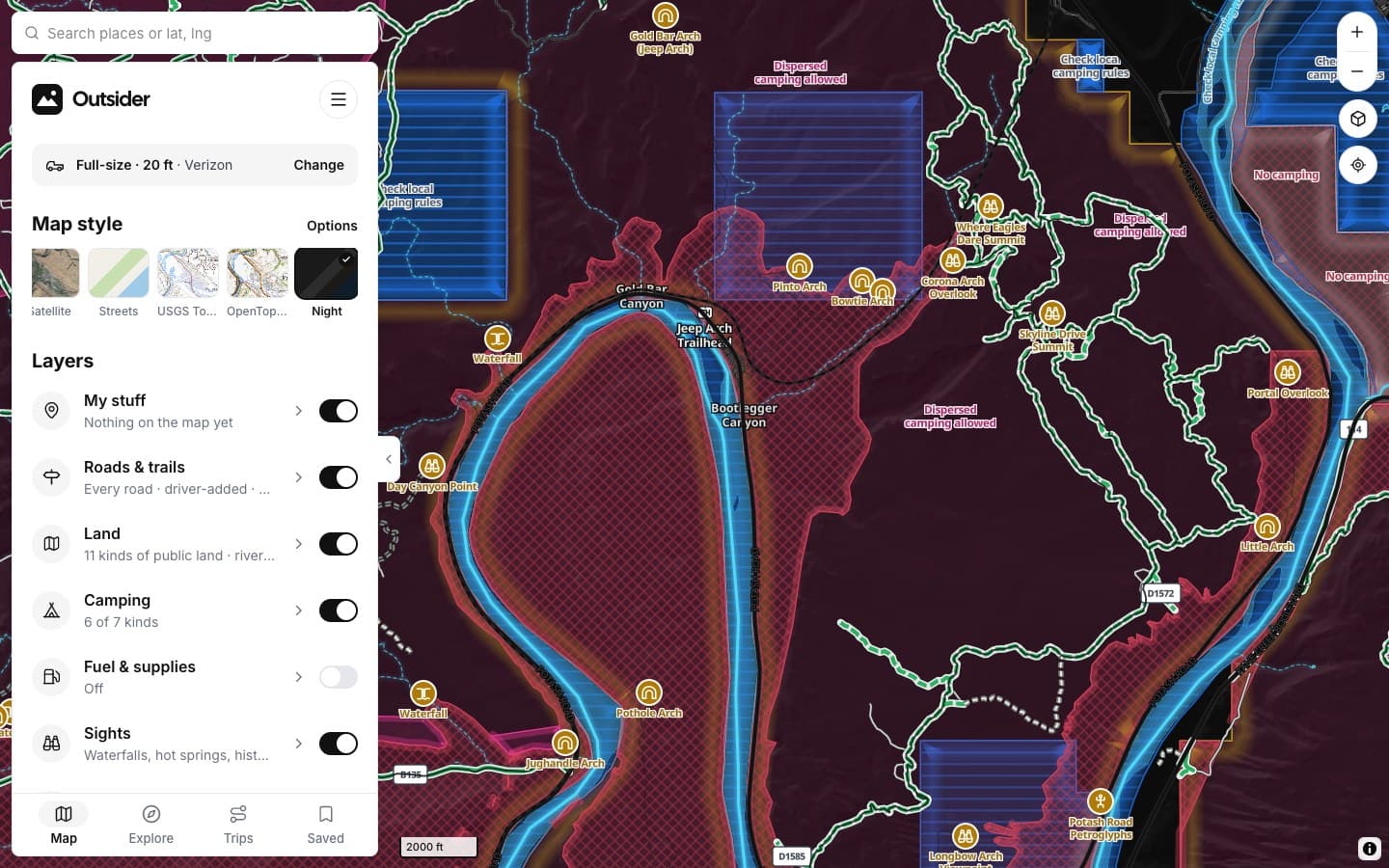 Night map