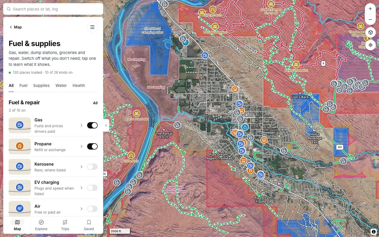 Fuel and supplies around Moab
