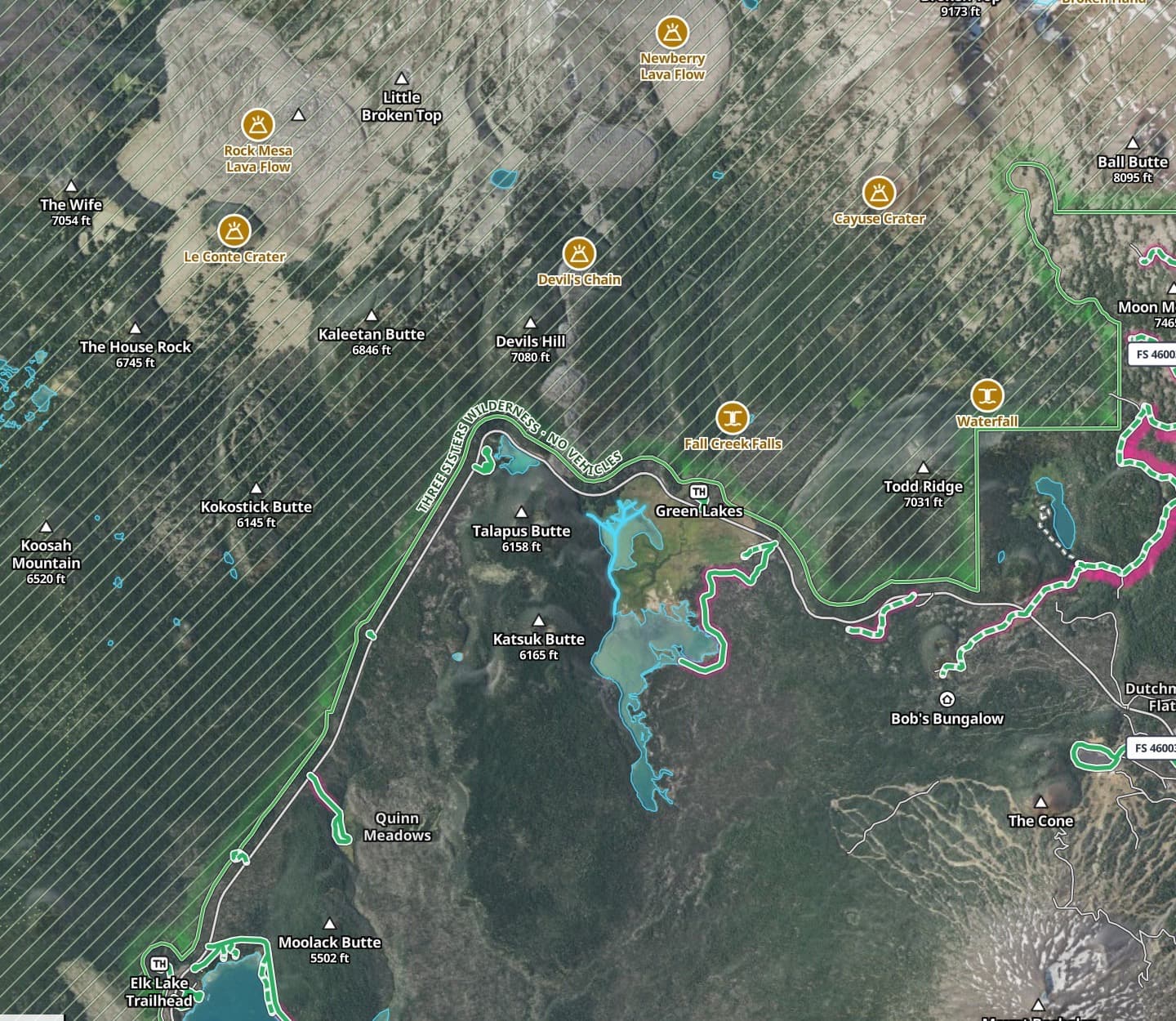 Outsider map of forest roads in the Oregon Cascades